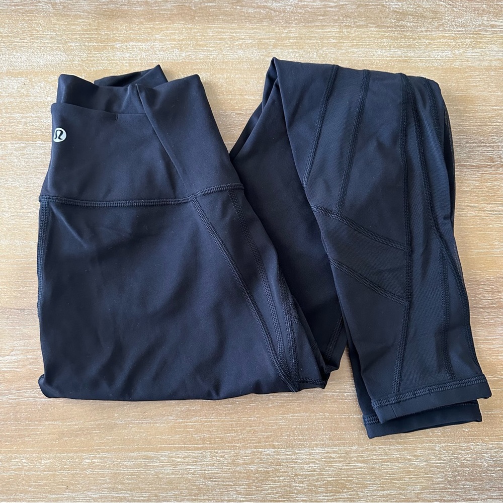 Lululemon Black Mesh Leggings 4